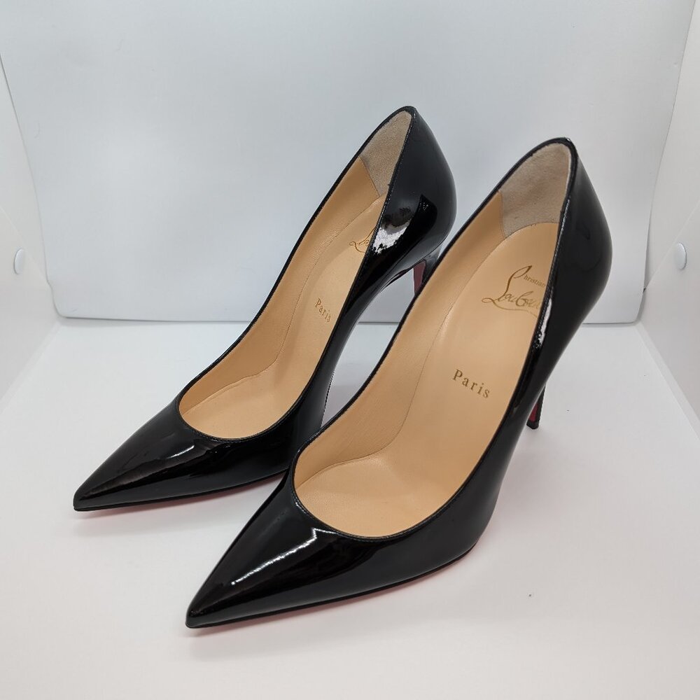 38 EU Christian Louboutin black patent so Kate heels